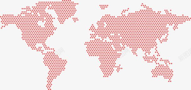 红色点状世界地图png免抠素材_新图网 https://ixintu.com 世界 国际 国际局势 地图 点