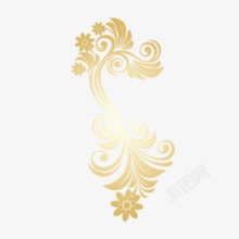 欧式金黄花纹装饰素材