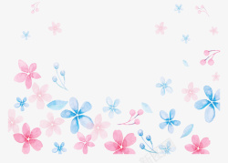 粉纹粉蓝色水彩花都花纹矢量图高清图片