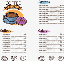 咖啡店菜单设计咖啡店菜单的模板高清图片