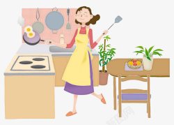 做饭的女性家庭主妇高清图片