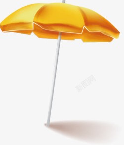 沙滩海边黄色太阳伞素材