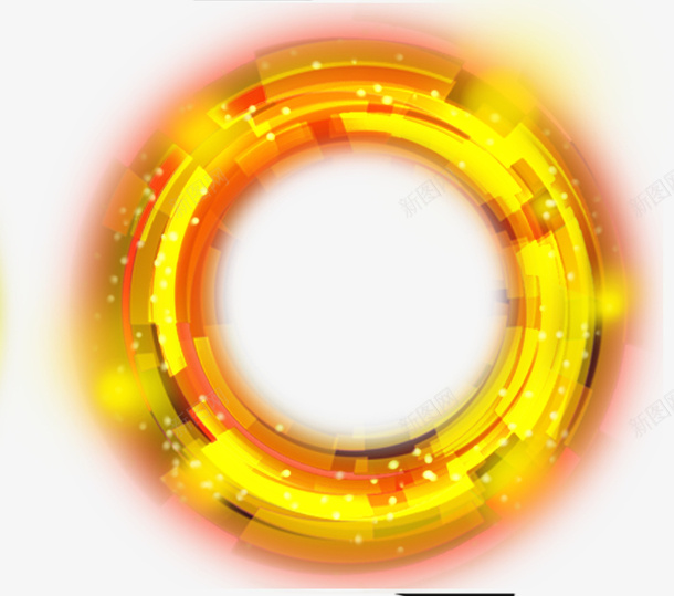 黄色圆环发光效果元素png免抠素材_新图网 https://ixintu.com 发光 圆环 效果元素 黄色