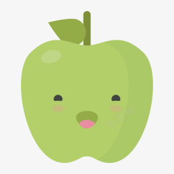 绿色圆弧微笑的苹果矢量图素材
