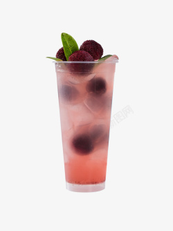紫色诱人桑葚杨梅水果茶产品实物高清图片