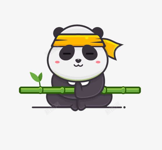 卡通熊猫png免抠素材_新图网 https://ixintu.com 卡通 头巾 熊猫 熊猫人 熊猫涂鸦 竹子 简笔画 黑白熊