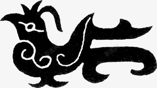 中国风古代凤凰雕纹图标图标