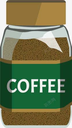 棕色的英文字母瓶装的咖啡高清图片