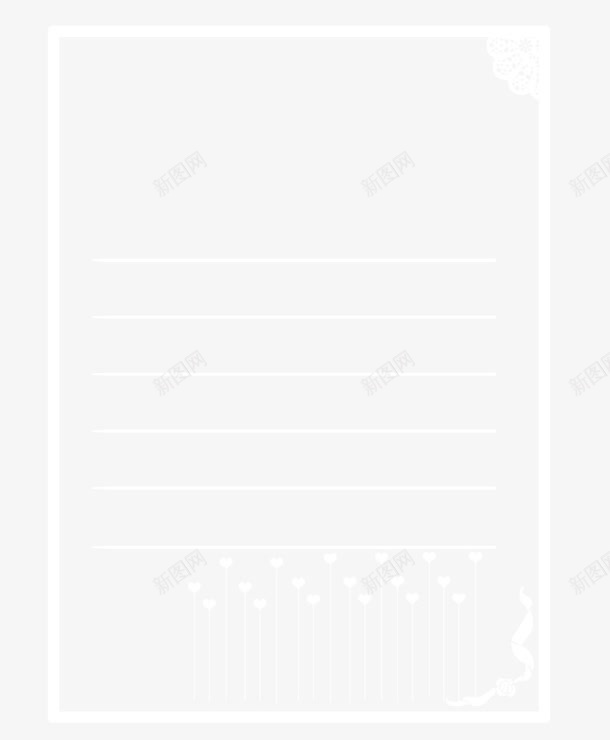 爱心信纸边框png免抠素材_新图网 https://ixintu.com 信纸边框 卡通边框 爱心边框 白色边框 线条边框 边框素材