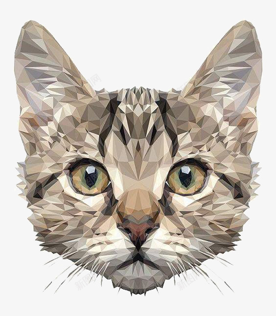 几何拼接猫png免抠素材_新图网 https://ixintu.com ppt猫 几何拼接 动物 可爱 头像 猫