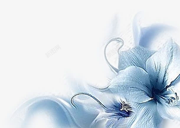 蓝色花卉相框模板png免抠素材_新图网 https://ixintu.com 模板 花卉 蓝色
