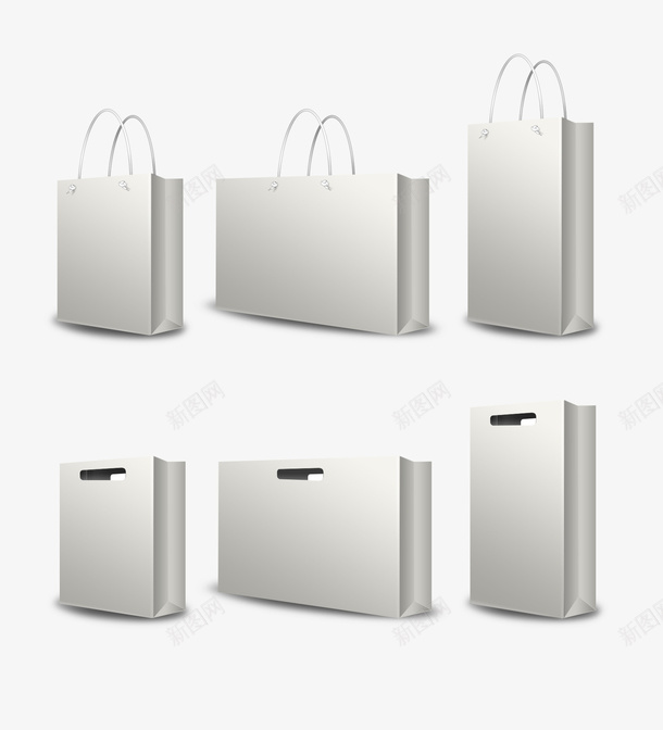 购物袋和手提袋psd免抠素材_新图网 https://ixintu.com 多款 多款可选 手提袋 白色 袋子 购物袋