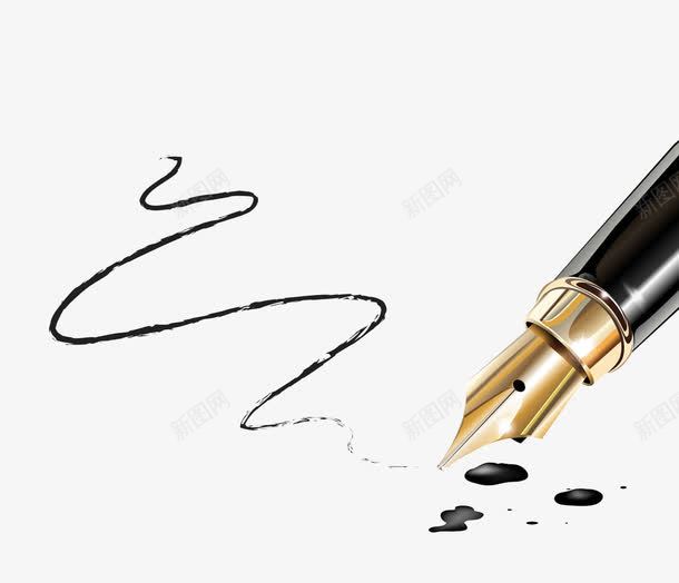 写字的钢笔png免抠素材_新图网 https://ixintu.com 墨水 学习用品 线条 钢笔图案 黑色钢笔