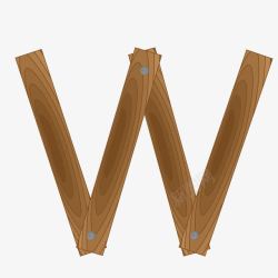 创意木制英文字母W素材