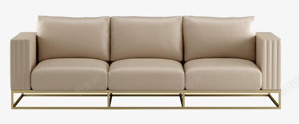 多人沙发png免抠素材_新图网 https://ixintu.com 座椅 皮质 金色 长方形
