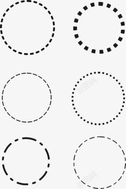 圆圈圈手绘圆形虚线圈高清图片