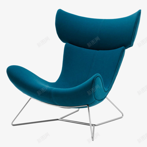 蓝色沙发椅png免抠素材_新图网 https://ixintu.com 凳子 家具元素 椅子 沙发椅 蓝色元素