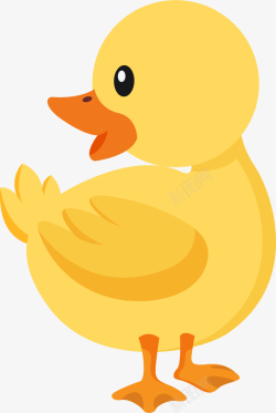 扭头的鸭子可爱黄鸭子矢量图高清图片