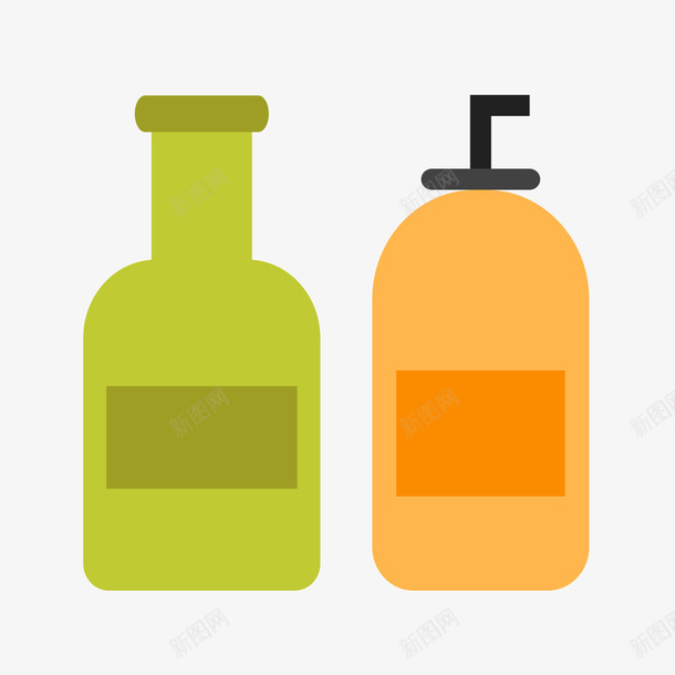 家庭洗护用品简图png免抠素材_新图网 https://ixintu.com 包装瓶 塑料瓶 我的家人 手绘图 日化品 洗护用品 简图
