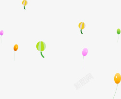 彩色气球漂浮矢量图素材
