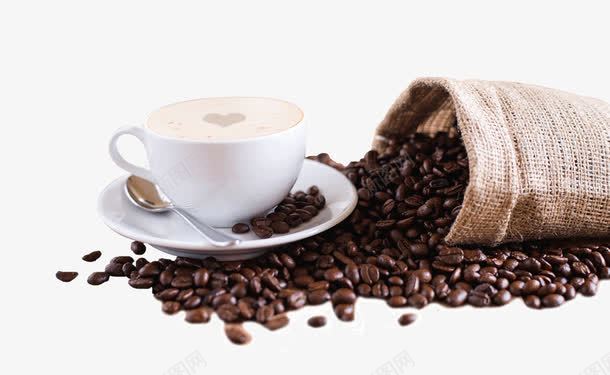 香醇咖啡png免抠素材_新图网 https://ixintu.com 勺子 咖啡 咖啡豆 拉花 杯子 香醇