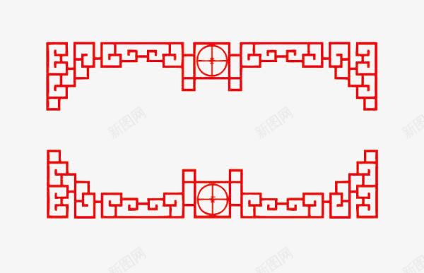 复古边框png免抠素材_新图网 https://ixintu.com 古典 窗框 红色 镂空