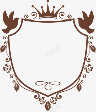 咖啡皇冠盾牌图标图标