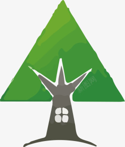 logo树三角形树木矢量图图标高清图片