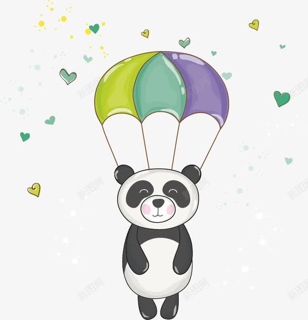 卡通熊猫矢量图ai免抠素材_新图网 https://ixintu.com 动物 卡通 可爱 国宝 插画 漫画 热气球 熊猫 矢量图
