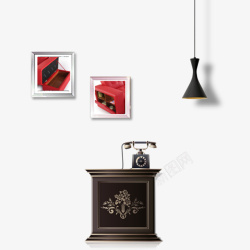 欧式三人沙发创意欧式风格家居墙画电话柜高清图片
