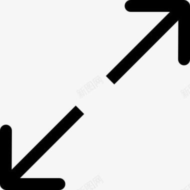 扩大两个对立箭头对角线符号的接口图标图标