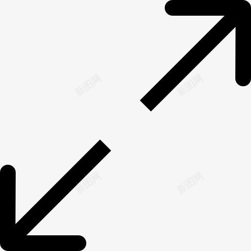 扩大两个对立箭头对角线符号的接口图标png_新图网 https://ixintu.com 两个 两个箭头 大的杯子线 展开 扩大 相反 符号 箭头