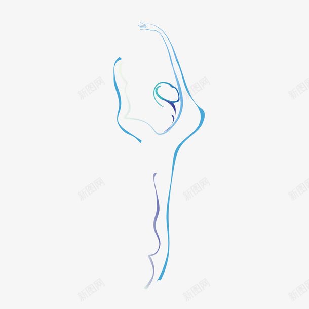蓝色人体线条舞蹈曲线png免抠素材_新图网 https://ixintu.com 人体 人体曲线 曲线 线条 舞蹈 蓝色