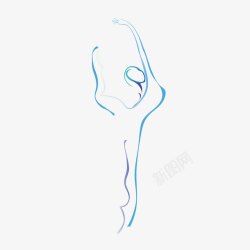 人体曲线蓝色人体线条舞蹈曲线高清图片