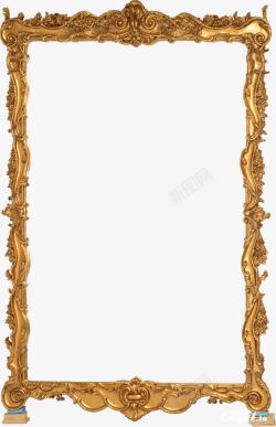 长方形镜子金色镜框高清图片