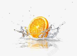 浸入水中的水果水洗橘子高清图片