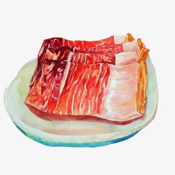 咸肉美食菜饭腊肉手绘画片高清图片