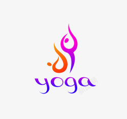 模拟YOGA彩色瑜伽动作LOGO图标高清图片