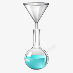 矢量蓝色烧杯蓝色化学烧杯元素矢量图高清图片