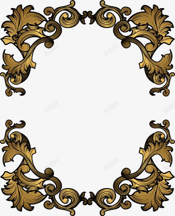 黑金色欧式花纹png免抠素材_新图网 https://ixintu.com 复古花纹 欧式花纹 欧式花藤 矢量素材 黑金配色