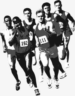 黑白照片马拉松奥运会素材