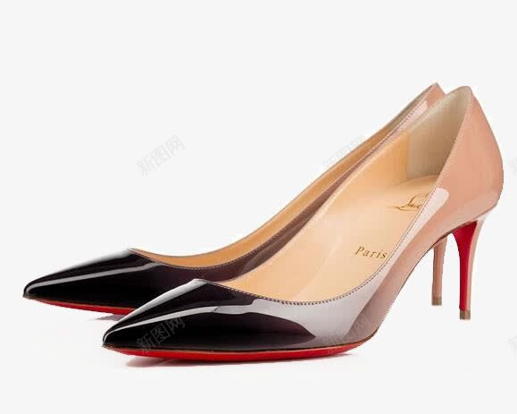 黑色渐变高跟鞋png免抠素材_新图网 https://ixintu.com Louboutin 产品实物 法国Christian 渐变 肉色高跟鞋 黑色