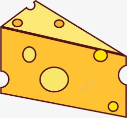三角奶酪黄色手绘三角形几何奶酪美食图标高清图片