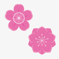 桃花枝条唯美卡通粉红色春季樱花桃花矢量图高清图片