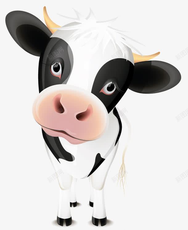 卡通奶牛png免抠素材_新图网 https://ixintu.com 创意 卡通 可爱 奶牛 黑白牛