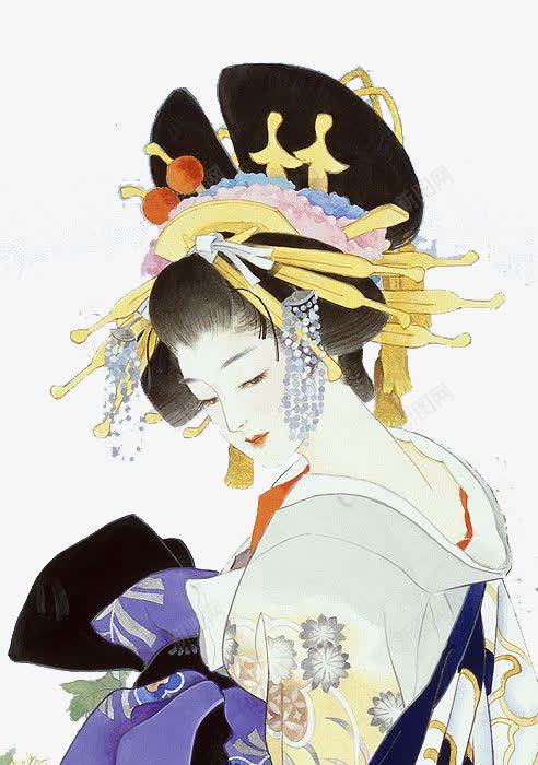 和服文化png免抠素材_新图网 https://ixintu.com 和服 女人 手绘女人 日本 日本文化