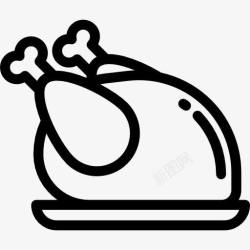 烤火鸡的腿土耳其图标高清图片