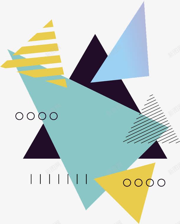 水彩几何图png免抠素材_新图网 https://ixintu.com 三角形 创意 卡通 多边形 手绘 渐变图形 绿色 装饰