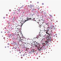 梦幻紫色展示框春天紫色花环高清图片