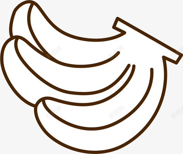 手绘棕色香蕉图标png_新图网 https://ixintu.com 免抠PNG 手绘 棕色 水果 线条 食品 香蕉